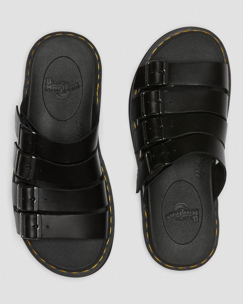 Dr Martens Tate Lær Slidesandaler Dame Svarte | Norge 468DFM